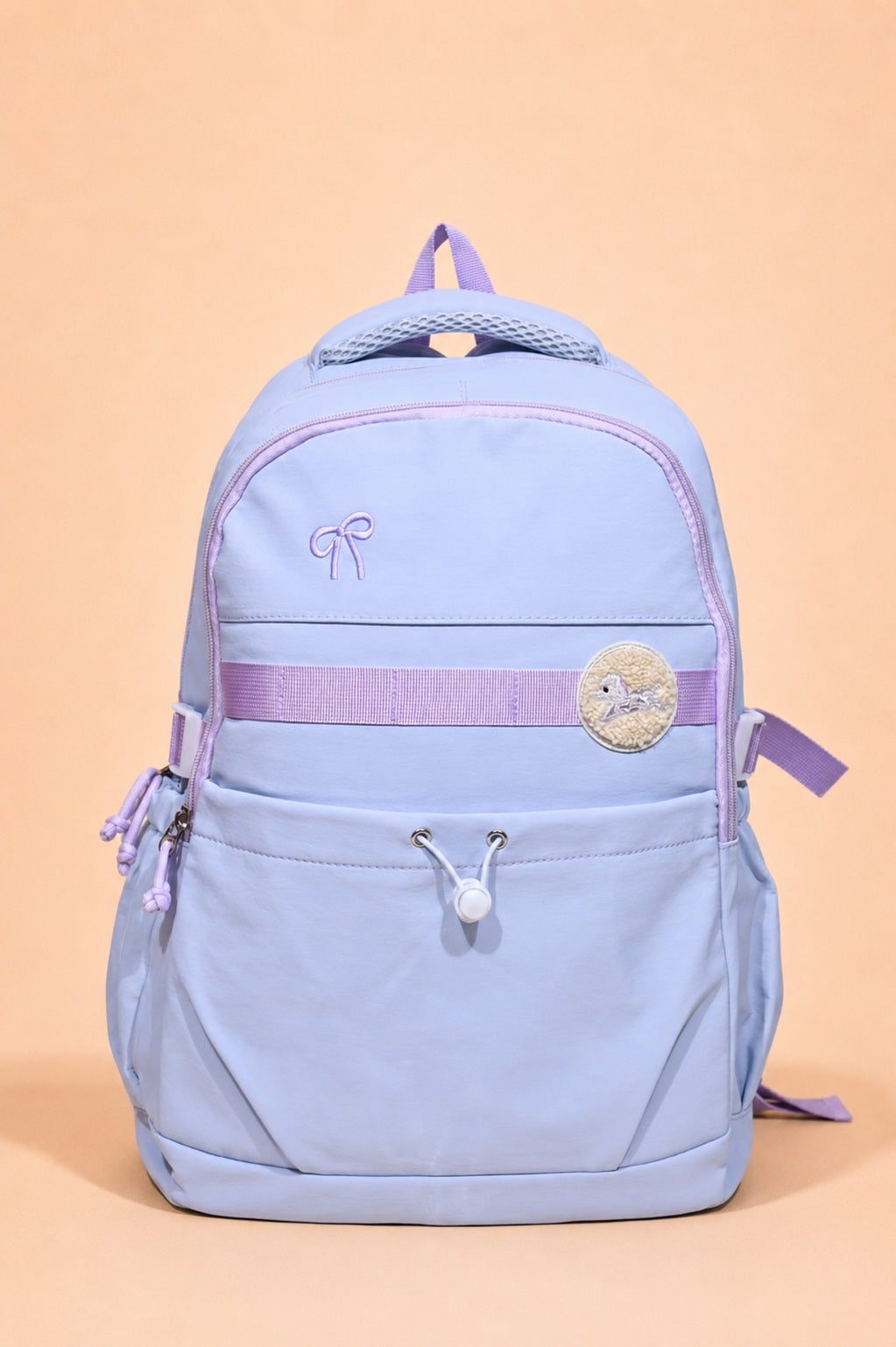 Graceful Bow Accent Multi-Pocket Backpack.