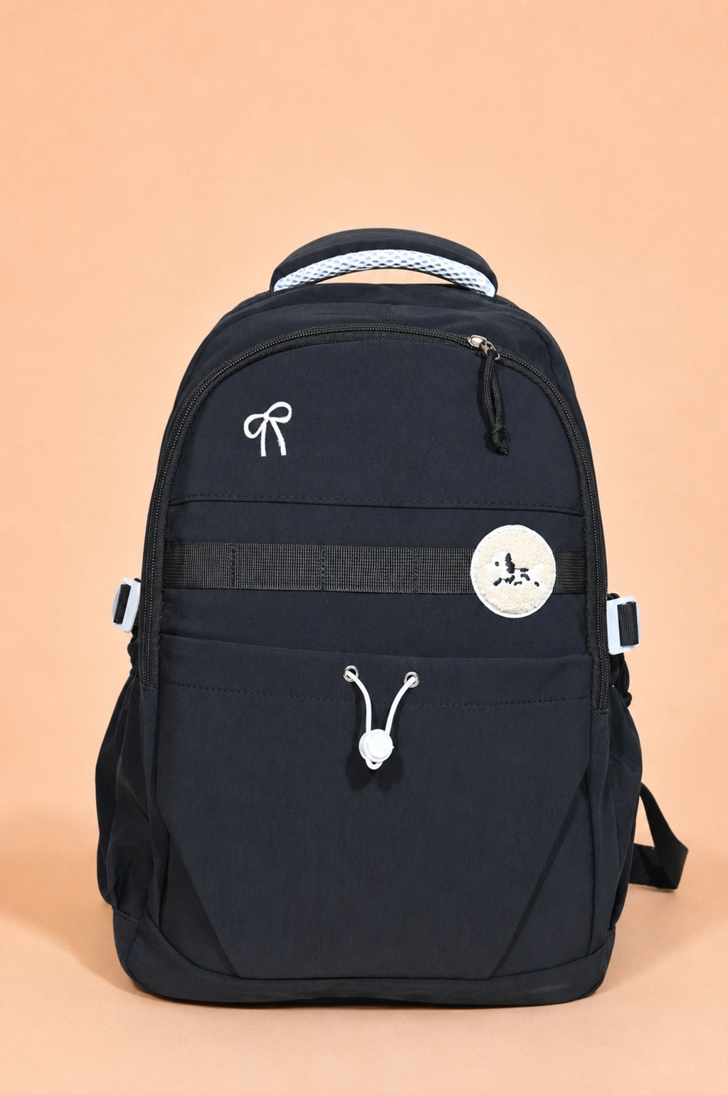 Graceful Bow Accent Multi-Pocket Backpack.