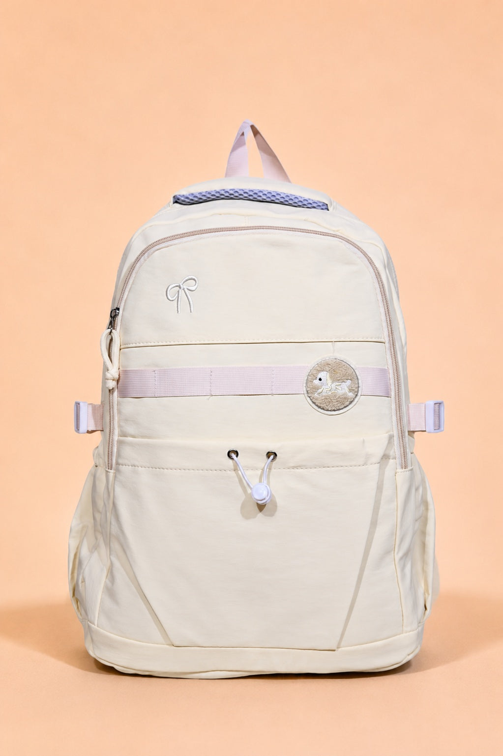 Graceful Bow Accent Multi-Pocket Backpack.