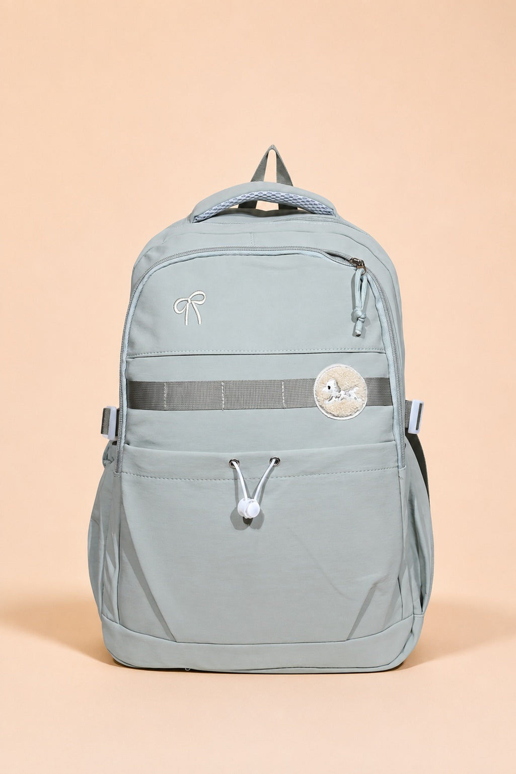Graceful Bow Accent Multi-Pocket Backpack.