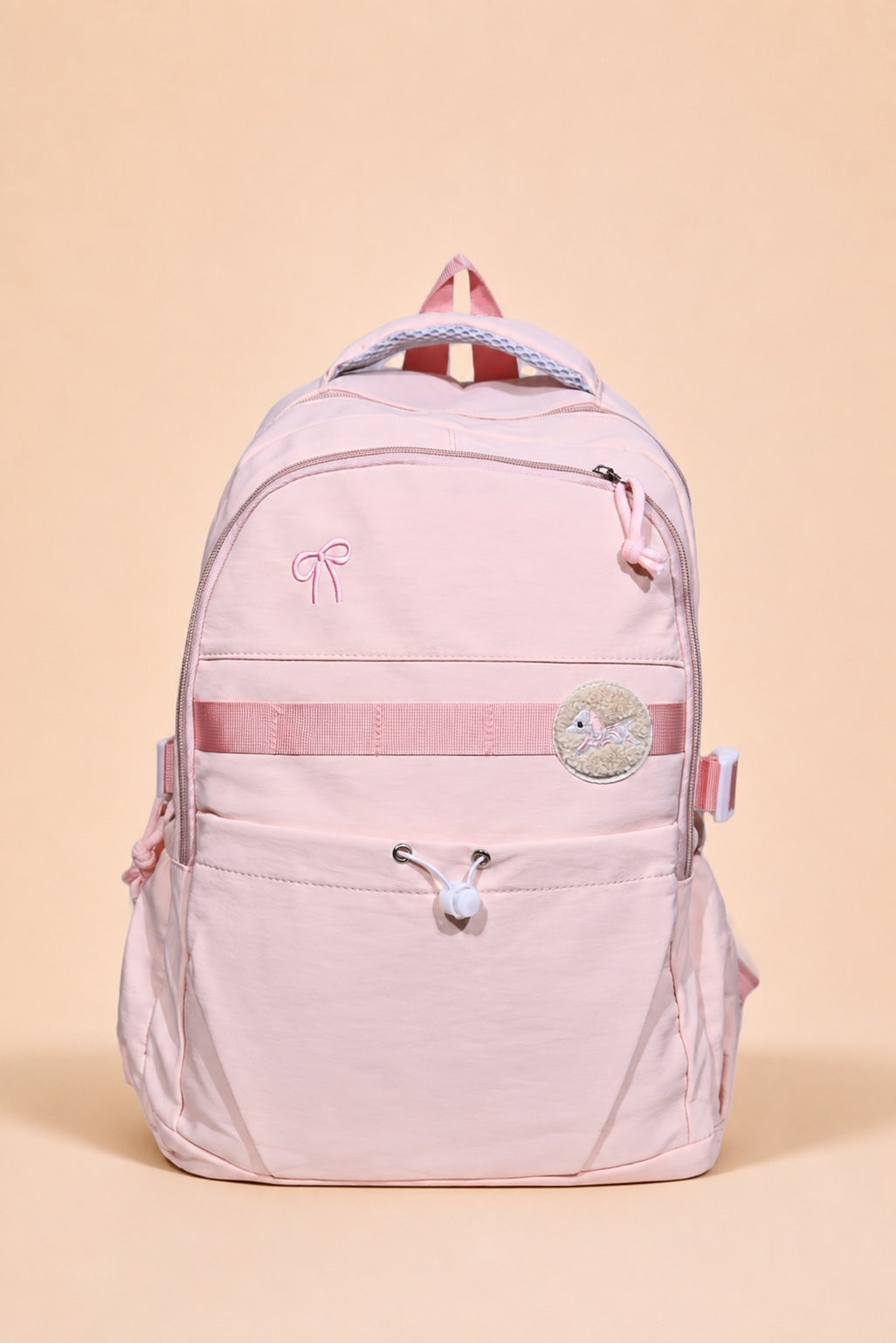 Graceful Bow Accent Multi-Pocket Backpack.
