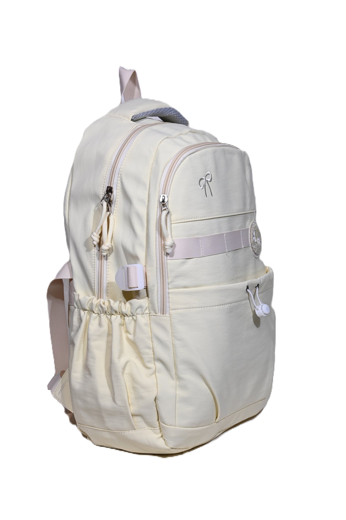 Graceful Bow Accent Multi-Pocket Backpack.
