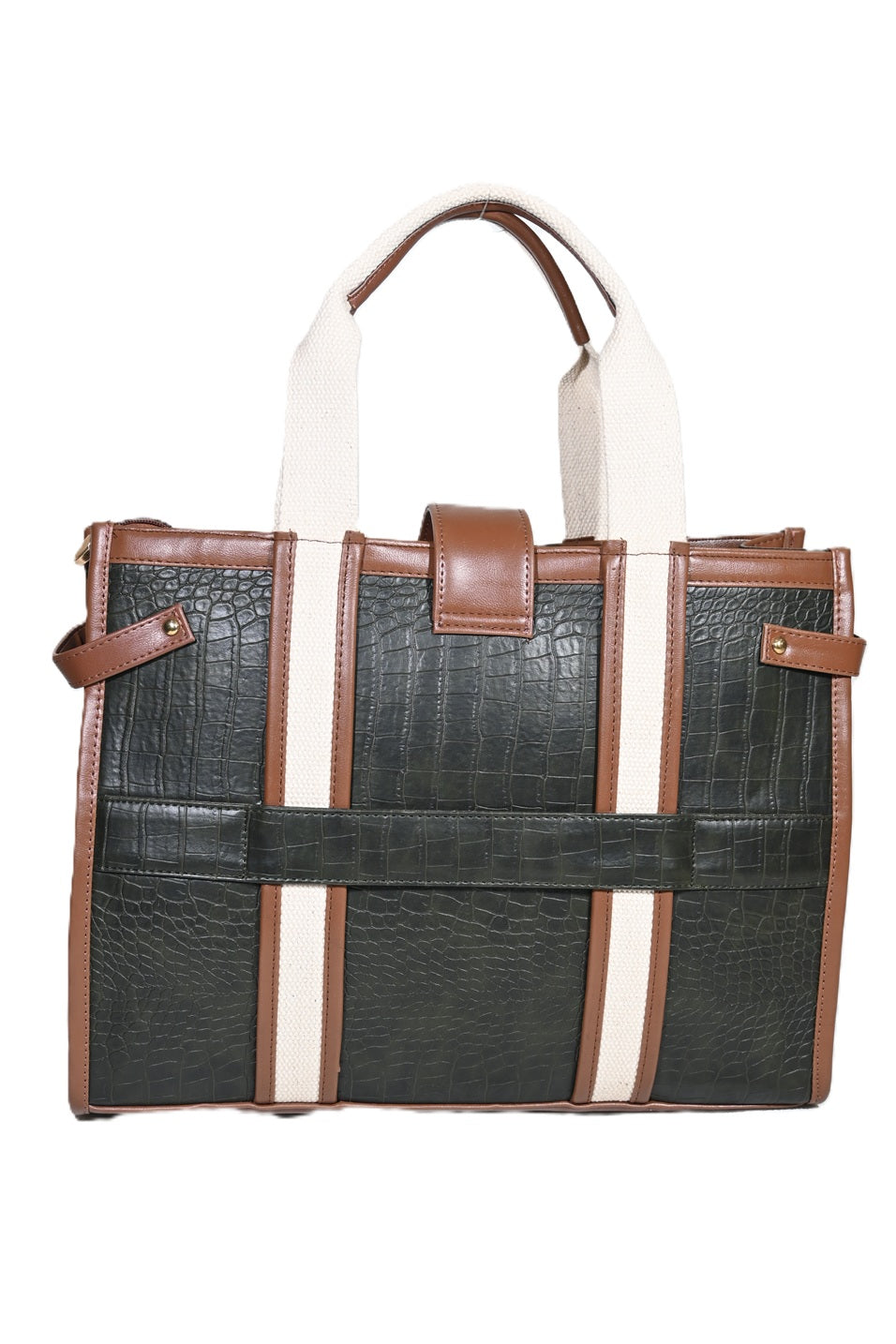 Premium Croc Textured Tote Bag with Stylish Buckle Design