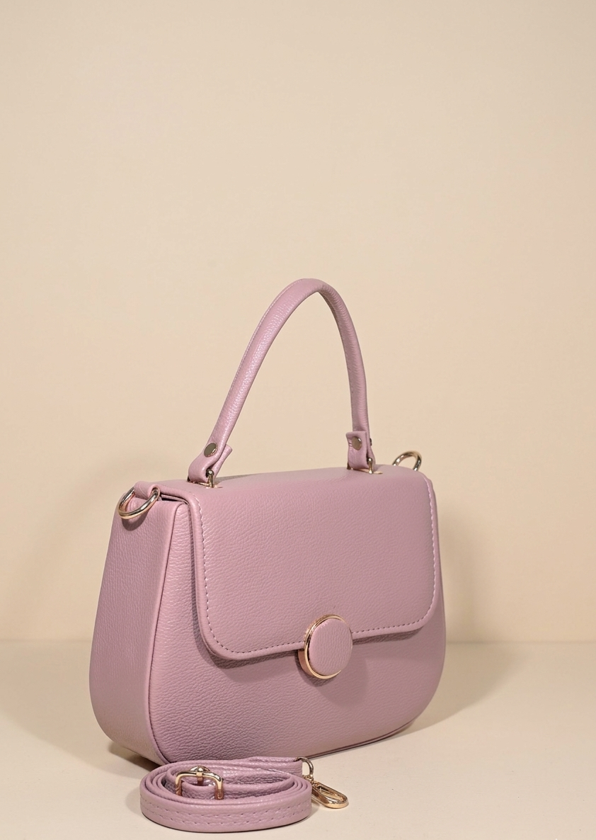 Pink flap handy sling bag