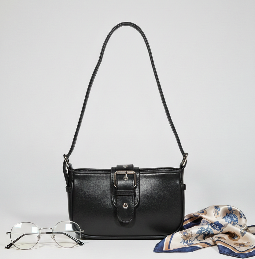 Black Glossy Korean Handbag