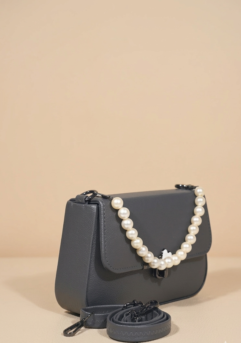 Grey pearl crossbody sling