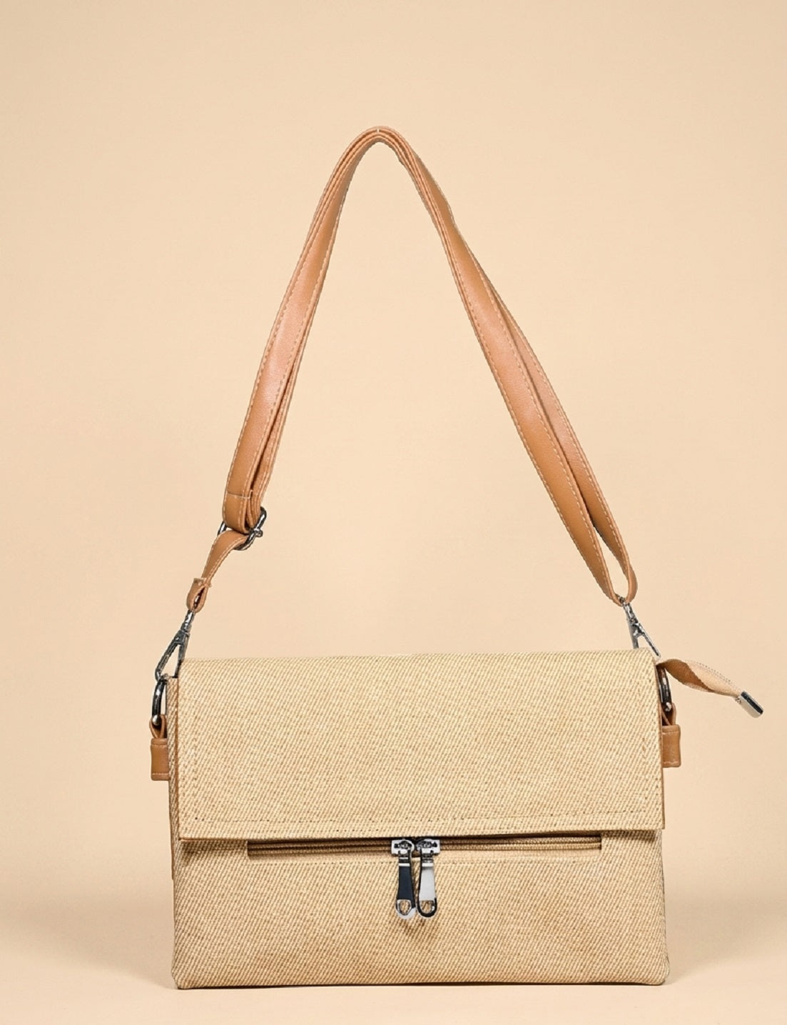 New jute flap crossbody bag