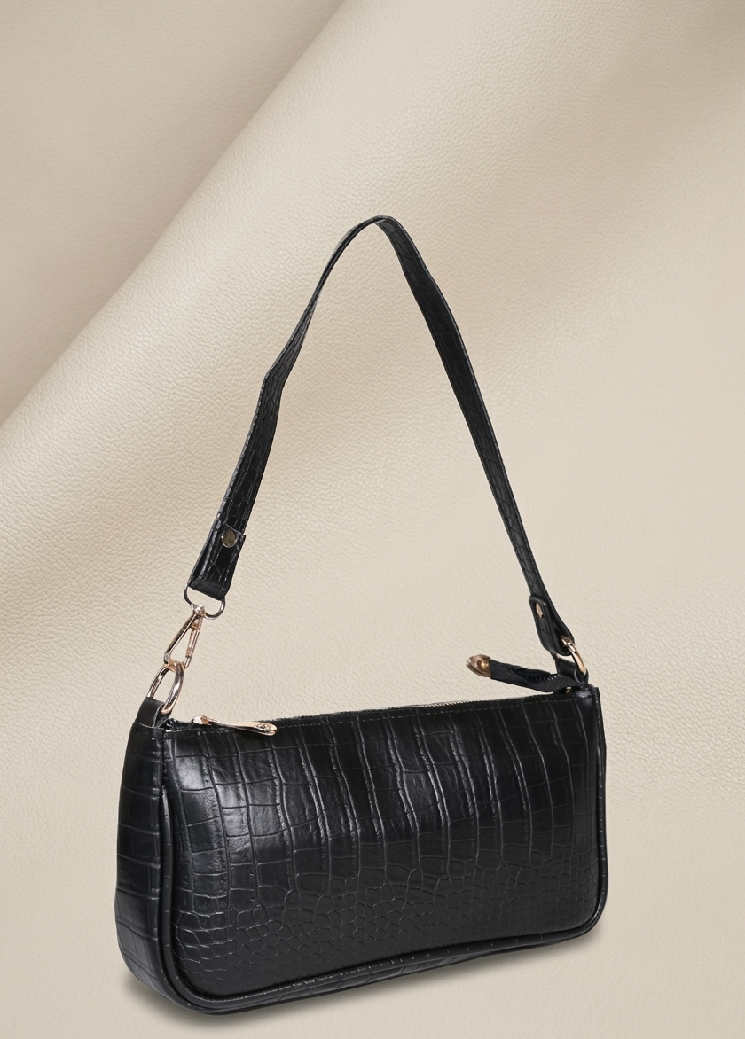 Croco pattern shoulder bag