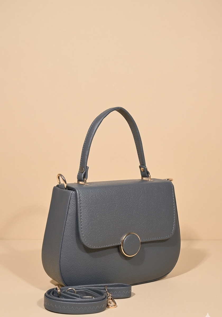 Grey handy flap sling bag