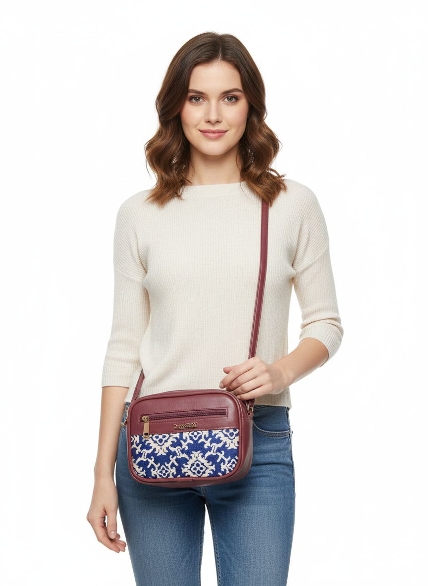 Stylish blue side bag for women