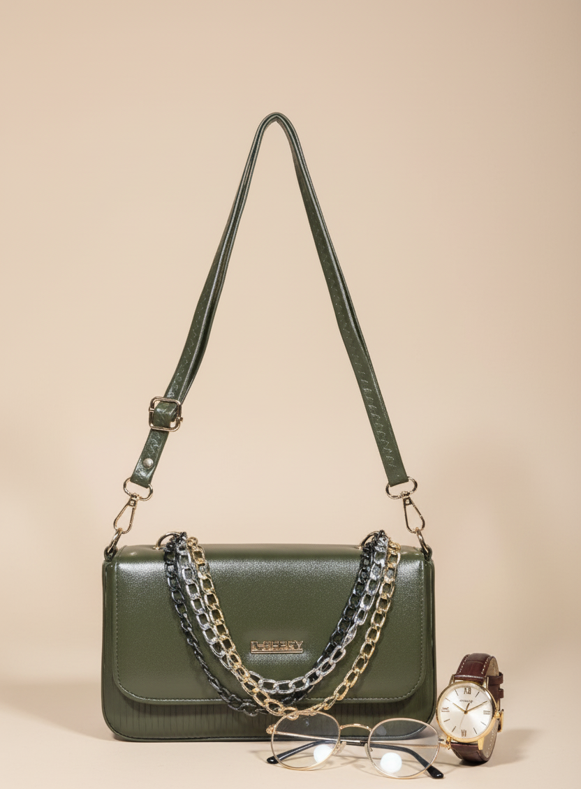 Classy bold 3 chain shoulder bag