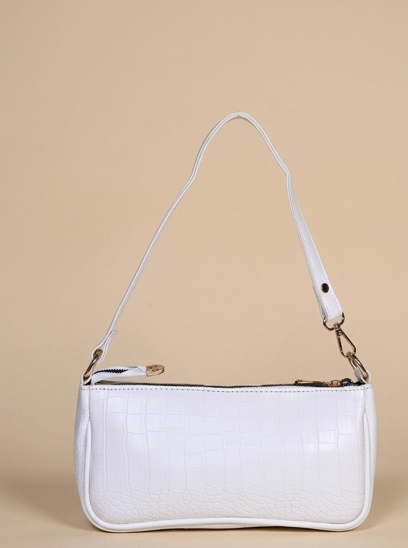 Croco white handbag for women