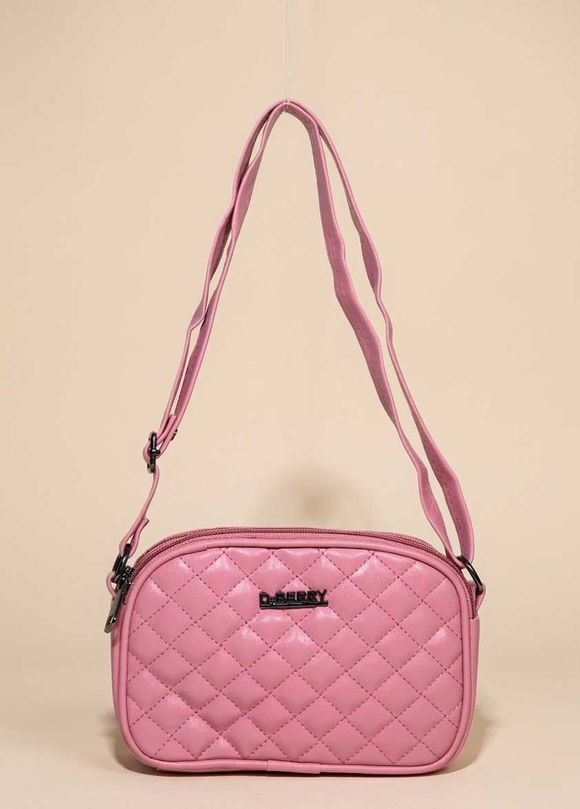 Quilted pattern cross body side bag