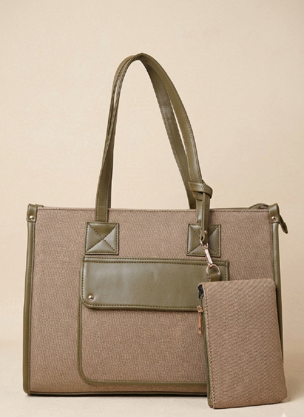 Trendy jute laptop tote bag for women