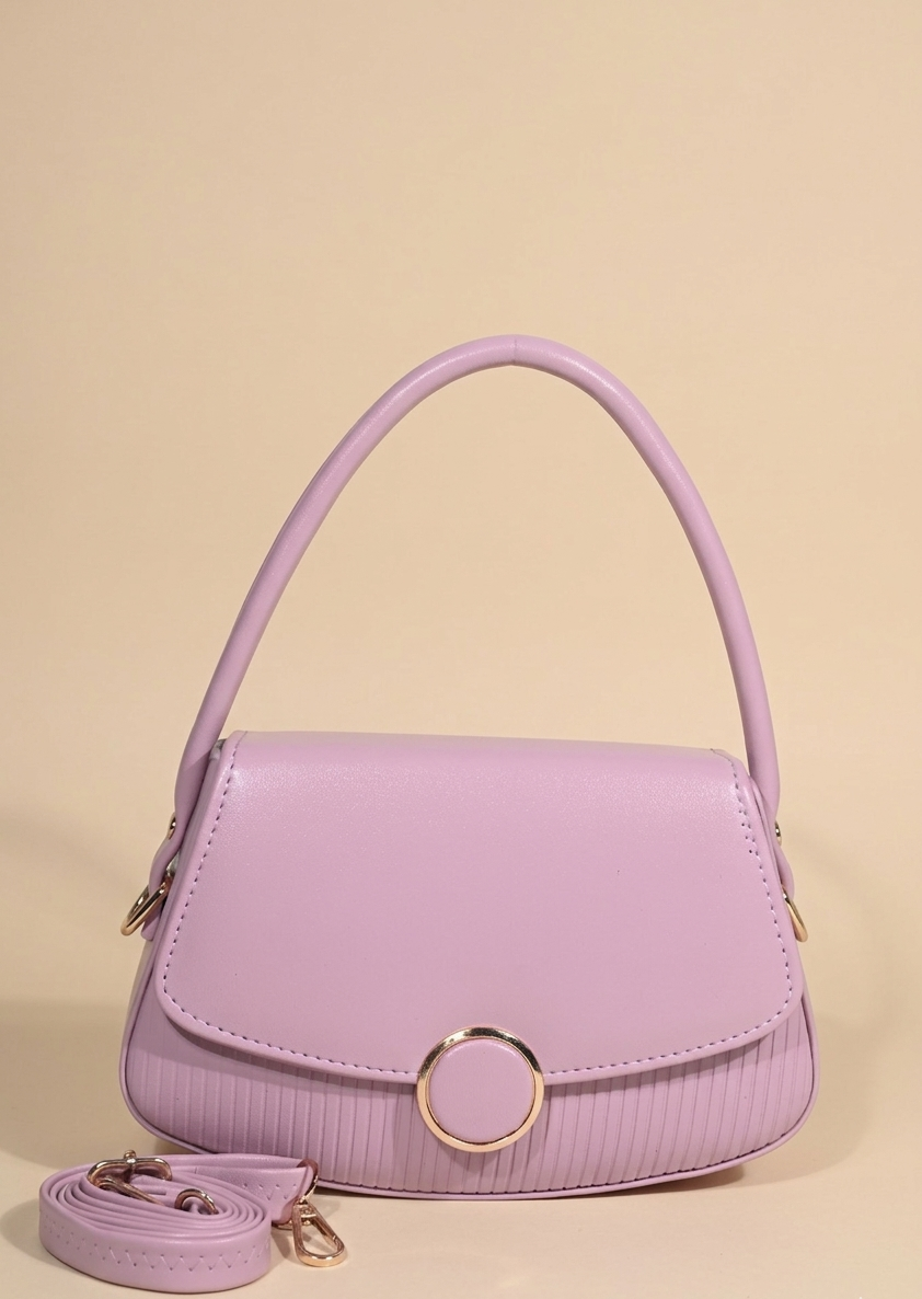 Ribbed flap handy bag