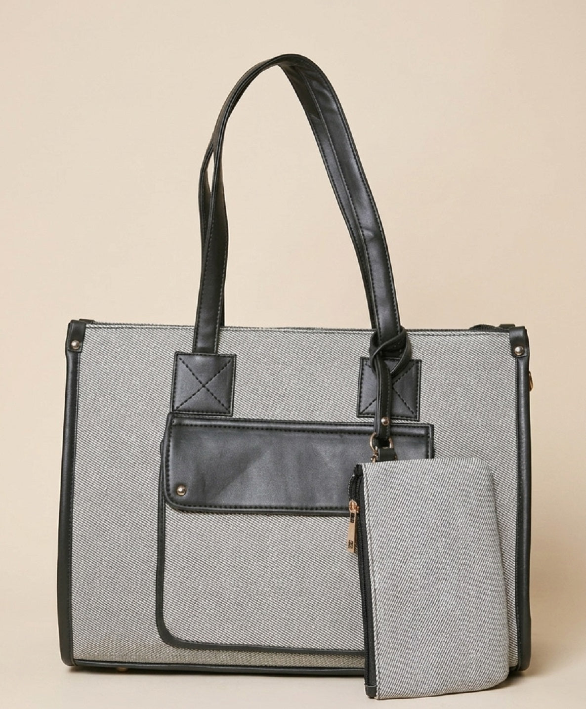 Trendy jute laptop tote bag for women